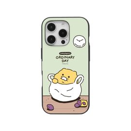 [S2B] KAKAO FRIENDS CHOONSIK Magnetic Door Wallet Card Case Compatible with iPhone – Dual Layer Protective Bumper Phone Case, Card Storage (2) - Made in Korea